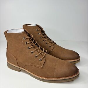 Inc Boots Men’s 9.5 International Concepts Lace Up Faux Suede Shoes Brown New
